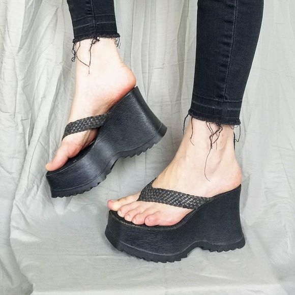 lei | Shoes | Vintage Lei Chunky 9s Platform Sandles | Poshmark